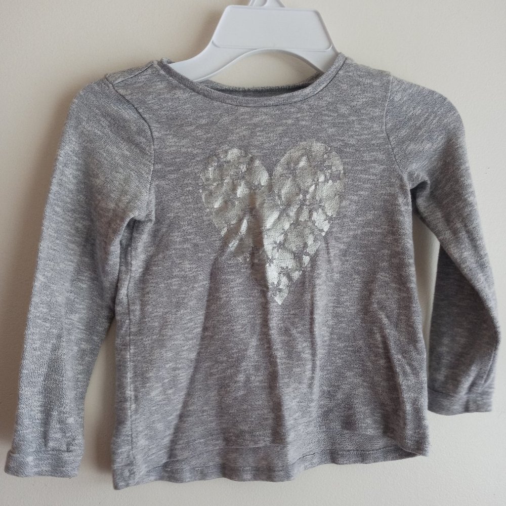 The Children Place Gray Heart Long Sleeves Shirt